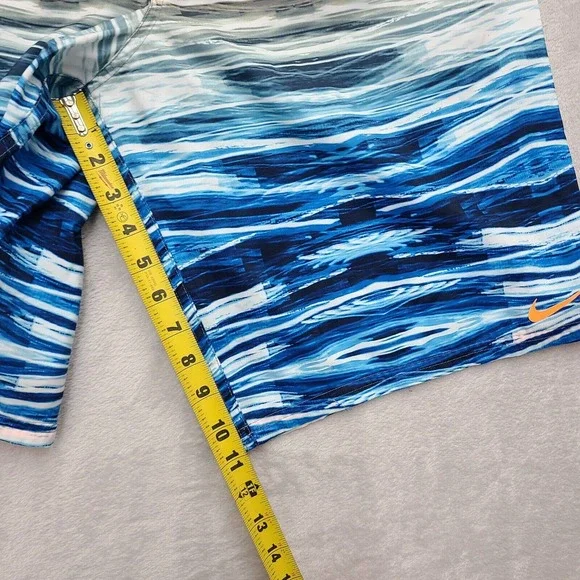 Nike Shorts Mens Large Blue White Orange Swim 11" Inseam Lined Drawstring - Picture 6 of 12